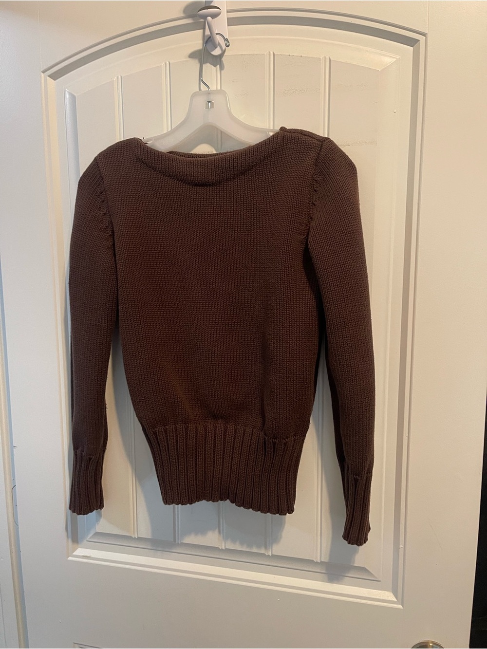 J.Crew Brown Women's Knit Sweater cableknit fisherman chunky fall pumpkin spice